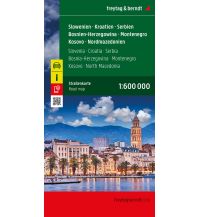 Straßenkarten Nordmazedonien Slowenien - Kroatien - Serbien - Bosnien-Herzegowina - Montenegro - Kosovo - Nordmazedonien, Straßenkarte 1:600.000, freytag & berndt Freytag-Berndt und Artaria