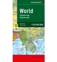 f&b Straßenkarten World map, political - physical, english, 1:20.000.000, folded, freytag & berndt Freytag-Berndt und Artaria