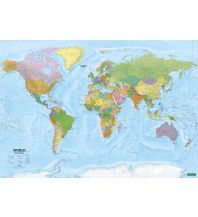 Weltkarten World map, political - physical, english, 1:20.000.000, Poster with metal ledges, freytag & berndt Freytag-Berndt und Artaria