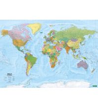 World Maps Weltkarte, politisch - physisch, 1:20.000.000, Poster metallbestäbt, freytag & berndt Freytag-Berndt und Artaria