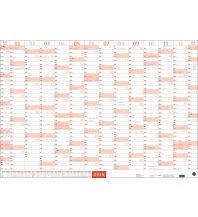 Kalender Mega-Posterplaner rot 2025 Athesia Kalenderverlag