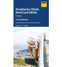ADAC Urlaubskarte HR Kroatische Küste Nord u. Mitte 1:200 000 ADAC Verlag