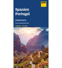Road Maps Spain ADAC Länderkarte Spanien, Portugal 1:750.000 ADAC Verlag