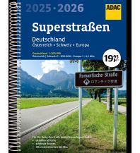 Reise- und Straßenatlanten ADAC Superstraßen Autoatlas 2025/2026 Deutschland 1:200.000, Österreich, Schweiz 1:300.000 mit Europa 1:4,5 Mio. ADAC Verlag