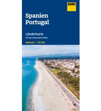 Road Maps Spain ADAC Länderkarte Spanien, Portugal 1:750.000 ADAC Verlag
