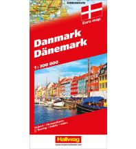 Road Maps Dänemark Strassenkarte 1:300 000 Hallwag Verlag