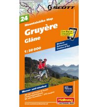 Cycling Maps Switzerland Gruyère - Glâne Mountainbike-Karte Nr. 24, 1:50 000 Hallwag Verlag