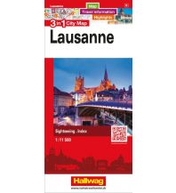 Stadtpläne Lausanne 3 in 1 City Map Hallwag Verlag