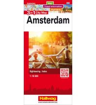 Stadtpläne Amsterdam 3 in 1 City Map 1:16 500 Hallwag Verlag