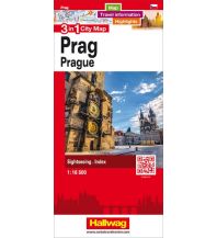 Stadtpläne Prag 3 in 1 City Map 1:16 500 Hallwag Verlag