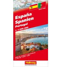 Road Maps Spanien / Portugal Strassenkarte 1:1 Mio. Hallwag Verlag