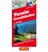 Straßenkarten Tessin und Graubünden Strassenkarte 1:200 000 Hallwag Verlag
