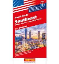 Road Maps Southeast Middle Atlantic, Appalachian Mts. Nr. 08 USA Road Guide 1:1 Mio. Hallwag Verlag