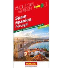 Road Maps Spanien / Portugal Strassenkarte 1:1 Mio. Hallwag Verlag