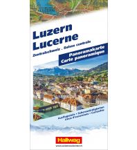 Straßenkarten Luzern, Zentralschweiz, Panoramakarte Hallwag Verlag