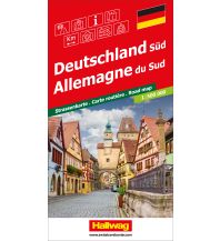 Road Maps Germany Deutschland Süd Strassenkarte 1:500 000 Hallwag Verlag