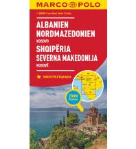 MARCO POLO Länderkarte Albanien, Nordmazedonien 1:500 000 Mairs Geographischer Verlag Kurt Mair GmbH. & Co.