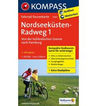 Radkarten Kompass-Fahrrad-Tourenkarte 7049, Nordseeküstenradweg, Teil 1, 1:50.000 Kompass-Karten GmbH