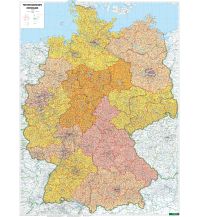 f&b Road Maps Wandkarte-Metallbestäbt: Deutschland Postleitzahlen 1:700.000 Freytag-Berndt und Artaria