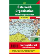 Österreich Wandkarte-Metallbestäbt: Österreich Organisation politisch 1:500.000 Freytag-Berndt und Artaria