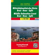 f&b Road Maps freytag & berndt Auto + Freizeitkarte Kroatien Blatt 3, Mitteldalmatinische Küste, Brač - Hvar - Split 1:100.000 Freytag-Berndt und ARTARIA