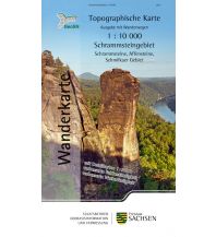 Topographische Wanderkarte Sachsen - Schrammsteingebiet 1:10.000 Landesamtvermessungsamt Sachsen