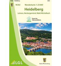 W202 Wanderkarte 1:25 000 Heidelberg Landesvermessungsamt Baden-Württemberg