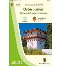 Hiking Maps Germany W206 Wanderkarte 1:25 000 Osterburken Landesvermessungsamt Baden-Württemberg