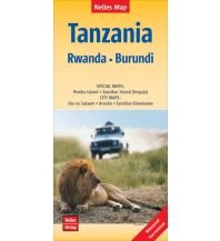 Straßenkarten Nelles Map Landkarte Tanzania - Rwanda - Burundi Nelles-Verlag