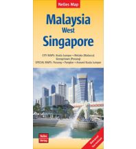 Road Maps Nelles Map Landkarte Malaysia: West, Singapore Nelles-Verlag