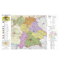 Poster and Wall Maps Bayern politisch mit Postleitzahlen Stiefel GmbH