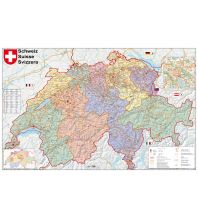 Poster and Wall Maps Schweiz Postleitzahlen 1:400.000 Stiefel GmbH