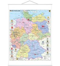 Poster und Wandkarten Stiefel Wandkarte Deutschland politisch mit Wappen Stiefel GmbH