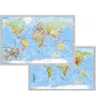 Geografie Weltkarte mit Ausschnitt Zentraleuropa / Weltkarte physisch Stiefel GmbH