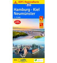 Radkarten ADFC-Regionalkarte Hamburg, Neumünster, Kiel 1:75.000 BVA BikeMedia