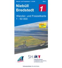 Wanderkarten Deutschland Wander- und Freizeitkarte 1, Niebüll, Bredstedt 1:50.000 Landesvermessungsamt Schleswig-Holstein