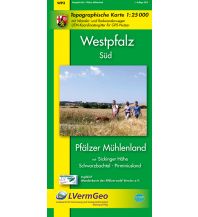 Wanderkarten Deutschland Westpfalz-Süd, Pfälzer Mühlenland mit Sickinger Höhe, Schwarzbachtal, Pirminiusland Landesvermessungsamt Rheinland-Pfalz