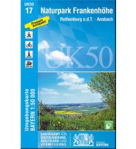 Hiking Maps Bavaria UK50-17 Naturpark Frankenhöhe, Rothenburg o.d.T., Ansbach 1:50.000 LDBV