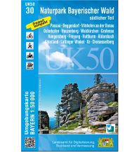 Hiking Maps Bavaria UK50-30 Naturpark Bayerischer Wald - südlicher Teil 1:50.000 LDBV