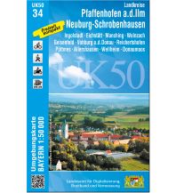 Hiking Maps Bavaria UK50-34 Landkreise Pfaffenhofen a.d.Ilm, Neuburg-Schrobenhausen 1:50.000 LDBV