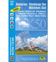 Wanderkarten Bayern UK50-41 Ammersee, Starnberger See, München-Süd 1:50.000 LDBV
