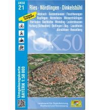 Hiking Maps Bavaria UK50-21 Ries, Nördlingen, Dinkelsbühl 1:50.000 LDBV