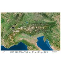 Poster und Wandkarten Satellitenbildkarte  "Die Alpen" EoVision