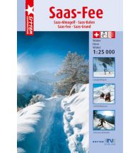 Cross-country Skiing / Sledding Rotten-Winterwanderkarte Saas-Fee Winter 1:25.000 Rotten-Verlag AG