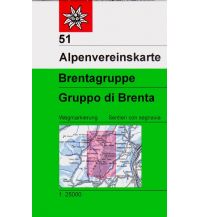 Wanderkarten Italien Alpenvereinskarte 51, Brentagruppe 1:25.000 Österreichischer Alpenverein