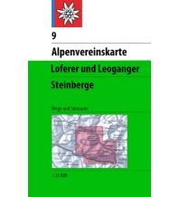Skitourenkarten Alpenvereinskarte 9, Loferer und Leoganger Steinberge 1:25.000 Österreichischer Alpenverein