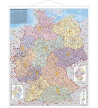 Poster and Wall Maps Postleitzahlenkarte Deutschland 1:760.000 mit Metallleisten Stiefel GmbH