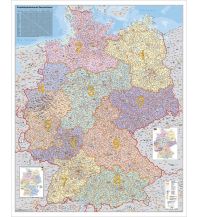 Poster and Wall Maps Postleitzahlenkarte Deutschland 1:760.000  Stiefel GmbH