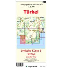 Wanderkarten Türkei Lykische Küste 1 - Fethiye - Lykischer Weg - Topographische Wanderkarte 1:75.000 Türkei (Blatt 7.1) MapFox