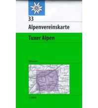 Ski Touring Maps Alpenvereinskarte 33-Ski, Tuxer Alpen 1:50.000 Österreichischer Alpenverein
